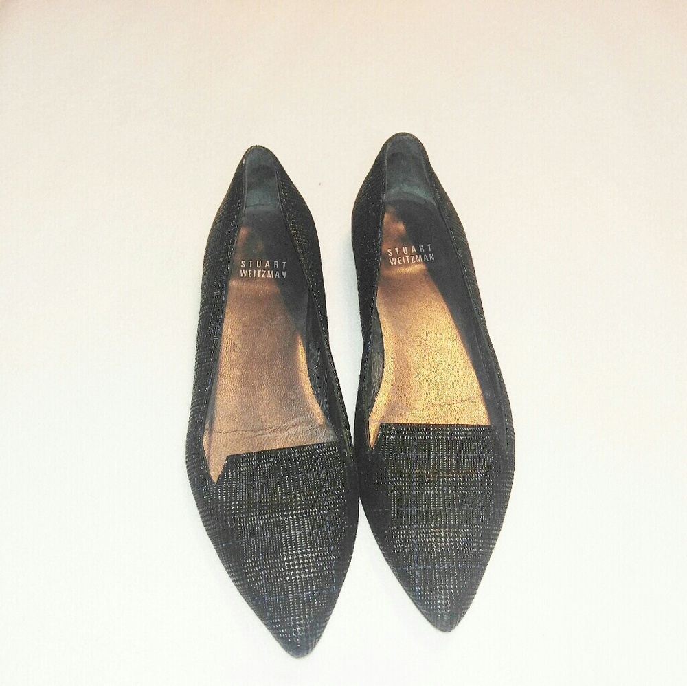 Stuart Weitzman Plaid Textured Pointed Toe Flats - image 6
